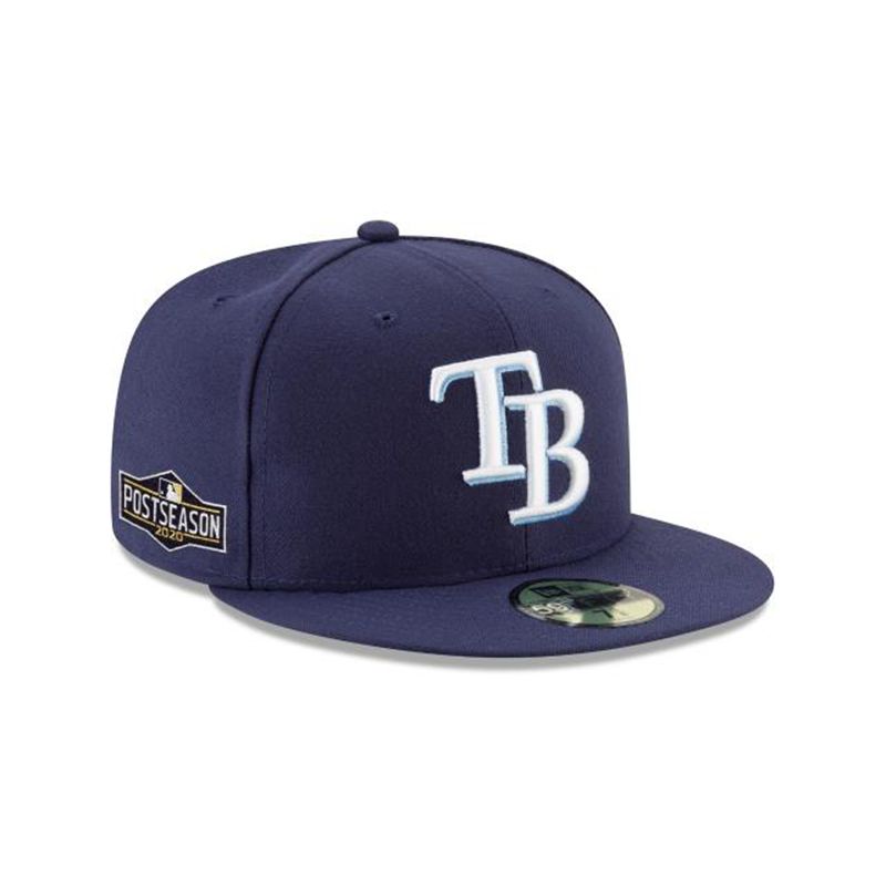 MLB Tampa Bay Rays Postseason Side Patch 59Fifty Fitted (KEX2595) - Blue New Era Caps